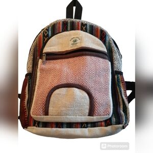 Himalayan Hemp THC Free Made In Nepal Bohemian Backpack